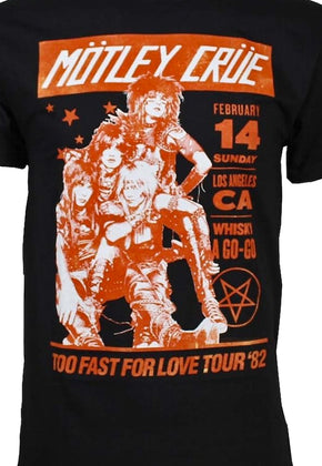 Rockline Too Fast For Love Tour Motley Crue T-Shirt