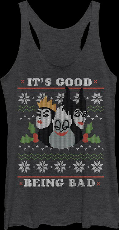 Ladies Ugly Faux Knit Disney Villains Racerback Tank Topmain product image