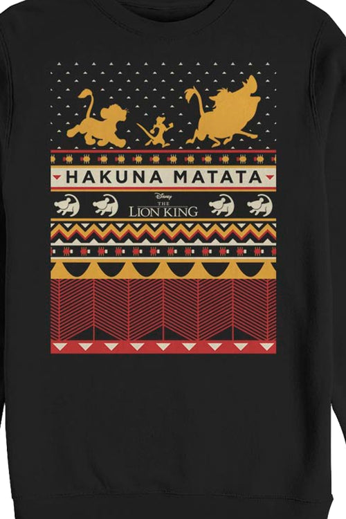 Ugly Faux Knit Hakuna Matata Lion King Sweatshirtmain product image
