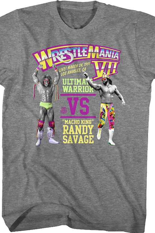Ultimate Warrior vs Randy Savage WrestleMania T-Shirtmain product image