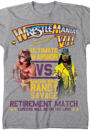 Ultimate Warrior vs Randy Savage WrestleMania VII T-Shirt
