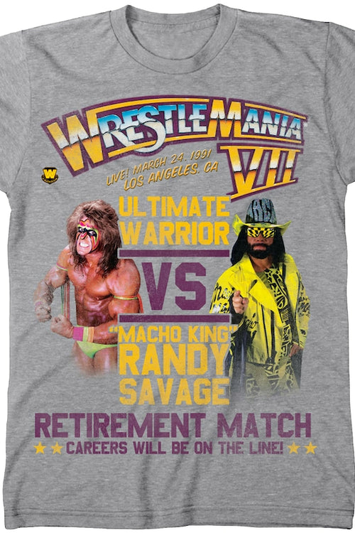 Ultimate Warrior vs Randy Savage WrestleMania VII T-Shirtmain product image