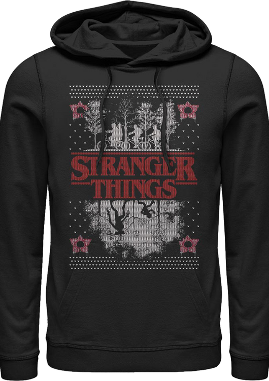Upside Down Faux Ugly Christmas Sweater Stranger Things Hoodie - main product image