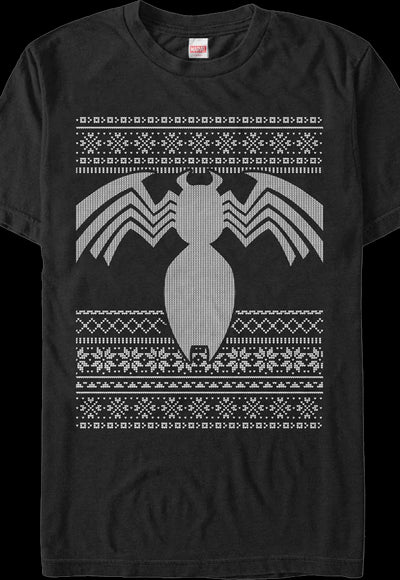 Venom Faux Ugly Christmas Sweater Marvel Comics T-Shirt