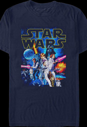 Vintage 1977 Poster Star Wars Episode IV T-Shirt