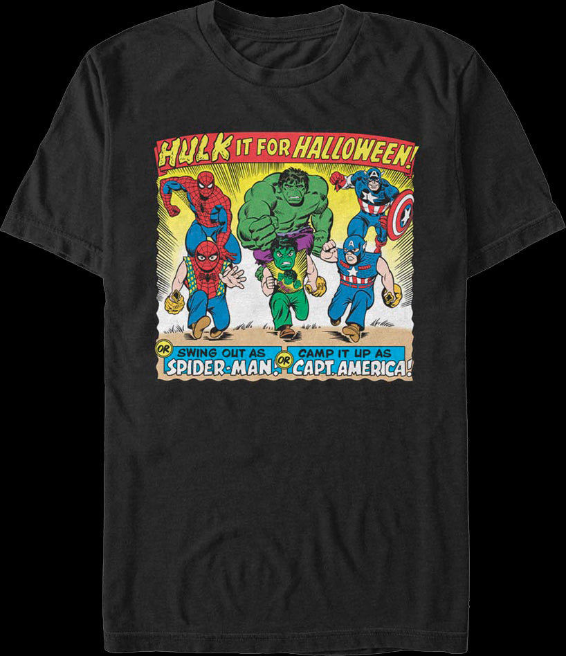 Vintage Avengers Halloween Costumes Ad Marvel Comics T Shirt