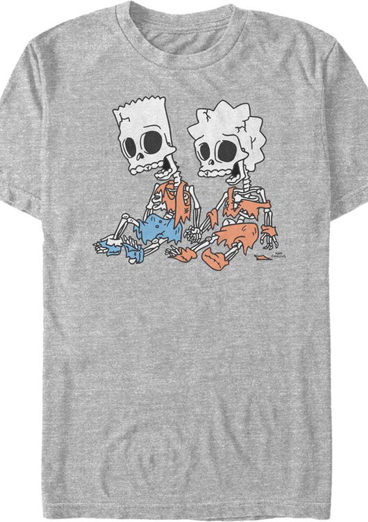 Vintage Bart And Lisa Skeletons The Simpsons T-Shirt - main product image