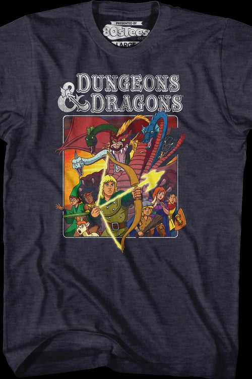 Navy Heather Cartoon Characters Dungeons & Dragons T-Shirtmain product image
