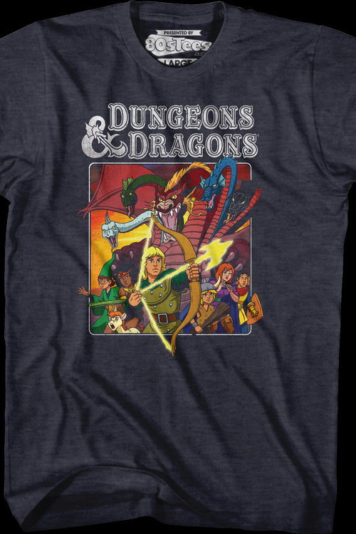 Navy Heather Cartoon Characters Dungeons & Dragons T-Shirtmain product image