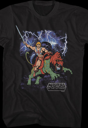 Vintage He-Man & Battle Cat Poster Masters of the Universe T-Shirt