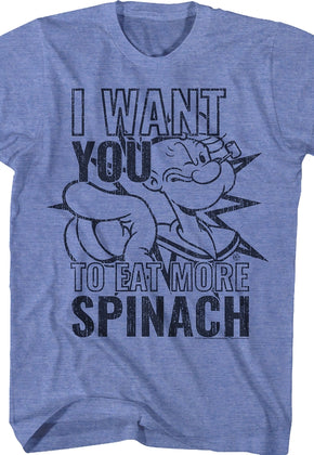 Vintage I Want You To Eat More Spinach Popeye T-Shirt
