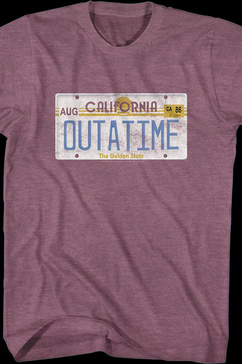 Vintage OUTATIME License Plate Back To The Future T-Shirtmain product image