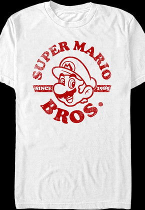 White Super Mario Bros. Distressed Since 1985 Nintendo T-Shirt