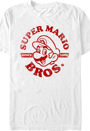 White Super Mario Bros. Distressed Since 1985 Nintendo T-Shirt
