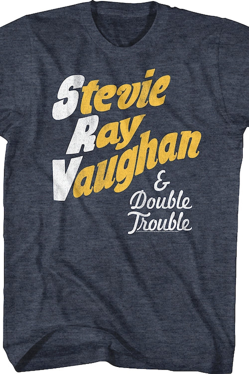 Vintage Blue Stevie Ray Vaughan And Double Trouble T-Shirtmain product image