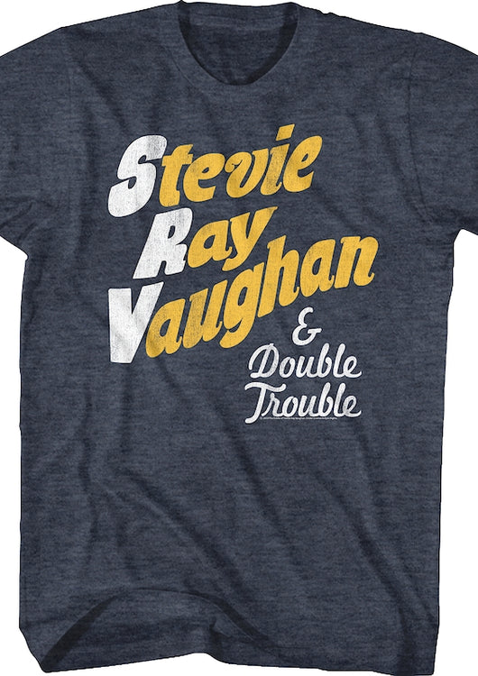 Vintage Blue Stevie Ray Vaughan And Double Trouble T-Shirt - main product image
