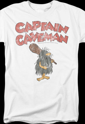 Vintage White Captain Caveman T-Shirt