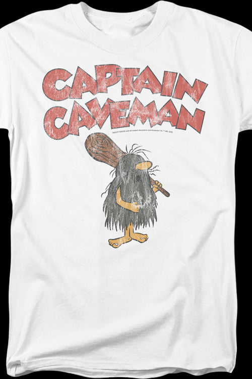 Vintage White Captain Caveman T-Shirtmain product image