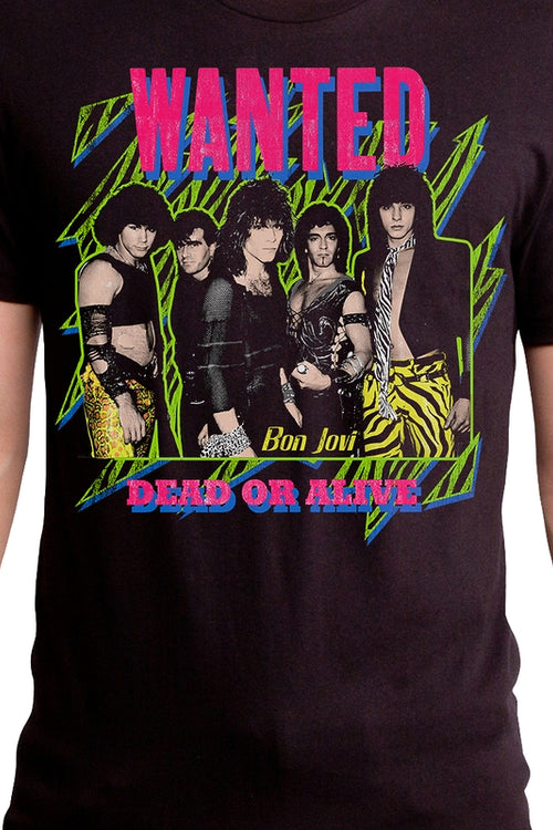 Wanted Dead Or Alive Neon Bon Jovi T-Shirtmain product image