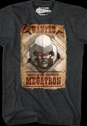 Wanted Poster Megatron Transformers T-Shirt