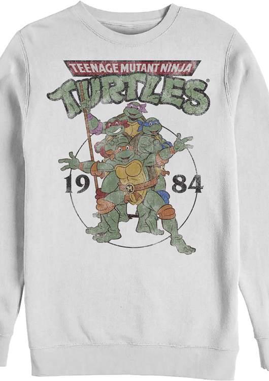 White 1984 Teenage Mutant Ninja Turtles Sweatshirt - main product image