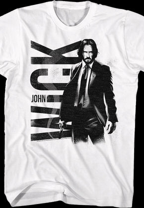 White Distressed John Wick T-Shirt