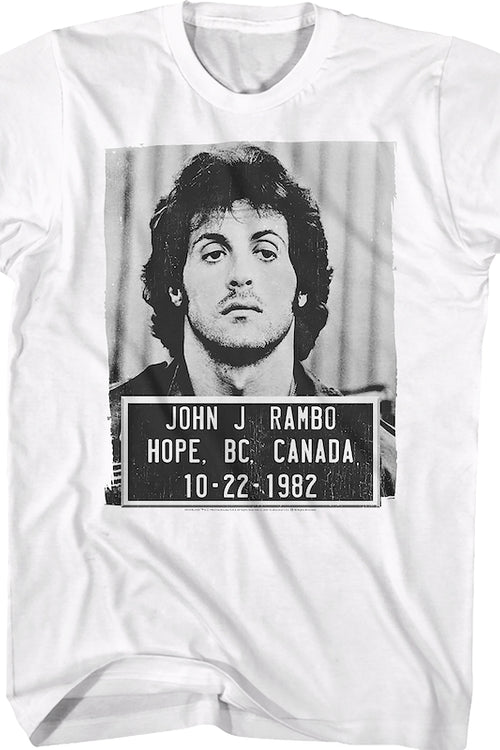 White John Rambo Mug Shot T-Shirtmain product image