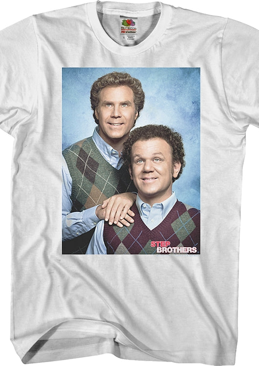 White Portrait Step Brothers T-Shirt - main product image