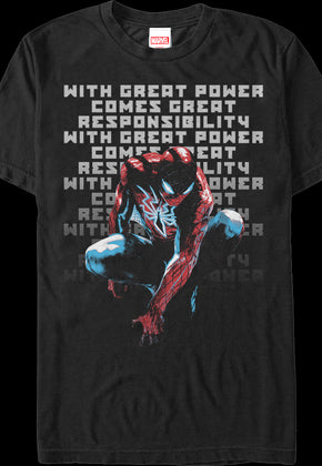 With Great Power Comes Great Responsibility Spider-Man T-Shirt