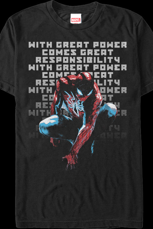 With Great Power Comes Great Responsibility Spider-Man T-Shirtmain product image