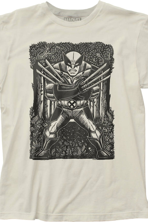 Wolverine Woodcut Art Marvel Comics T-Shirtmain product image