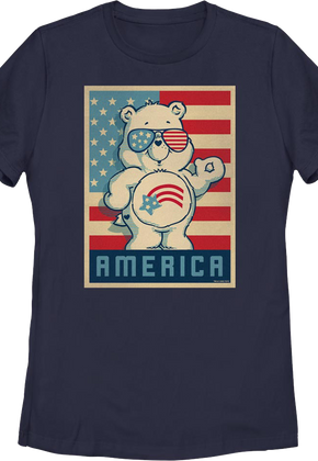 Womens America Cares Bear Patriotic Pose Care Bears Shirt