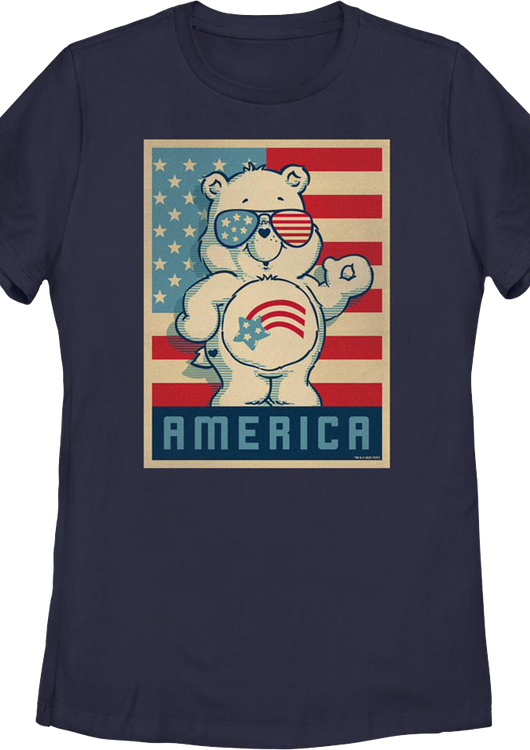 Womens America Cares Bear Patriotic Pose Care Bears Shirt - main product image