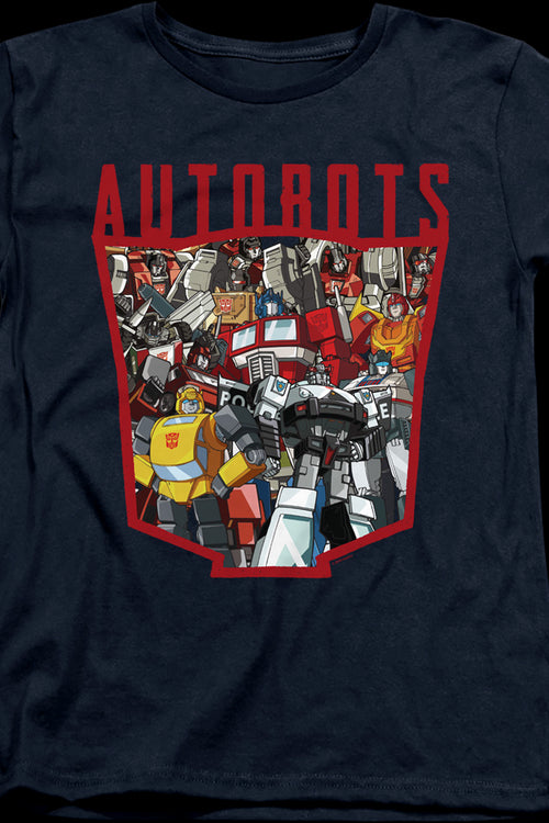 Womens Autobots Logo Collage Transformers Shirtmain product image