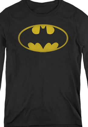 Womens Bat Symbol Batman Long Sleeve Shirt