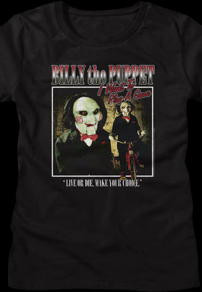 Womens Billy the Puppet Saw Shirt