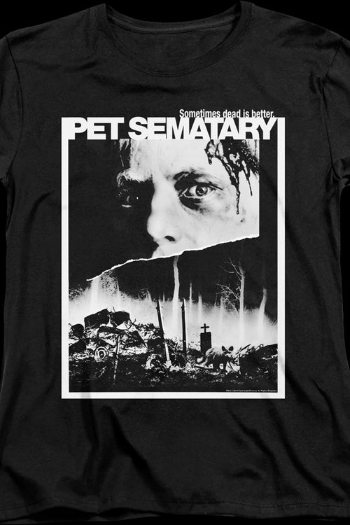 Womens Black and White Poster Pet Sematary Shirtmain product image