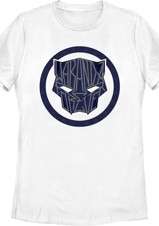 Womens Black Panther Wakanda Forever Text Marvel Comics Shirt - main product image