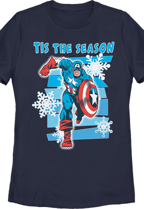 Womens Captain America Tis The Season Marvel Comics Shirt
