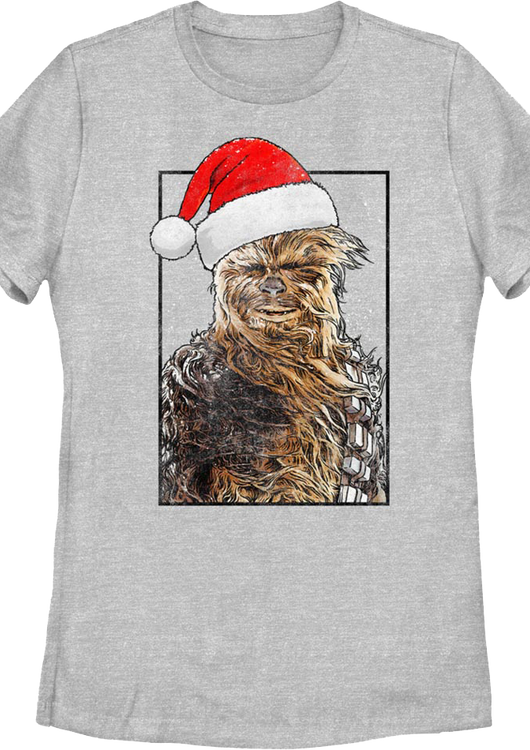 Womens Chewbacca Santa Claus Hat Star Wars Shirt - main product image
