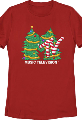 Womens Christmas Tree Logo MTV Shirt