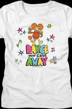 Womens Dance Your Cares Away Colorful Shapes Fraggle Rock Shirt