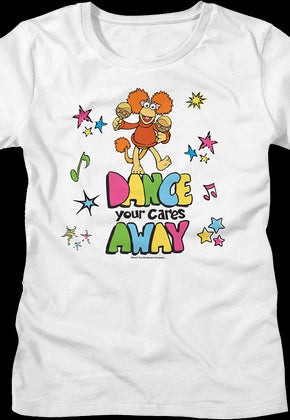 Womens Dance Your Cares Away Colorful Shapes Fraggle Rock Shirt