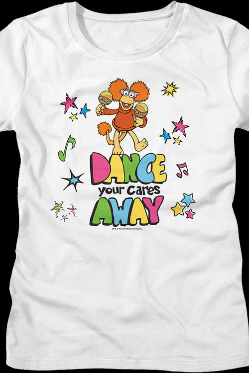Womens Dance Your Cares Away Colorful Shapes Fraggle Rock Shirt