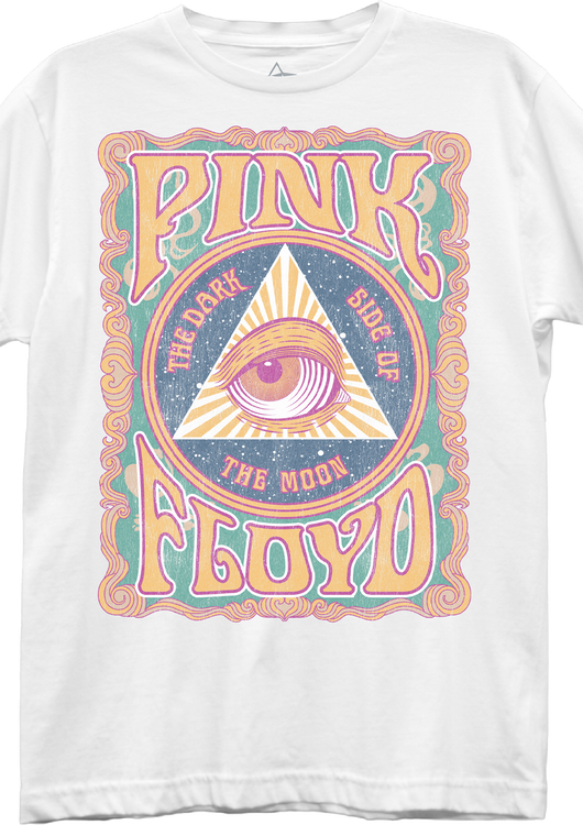 Womens Dark Side of the Moon All Seeing Eye Pink Floyd Shirt - main product image