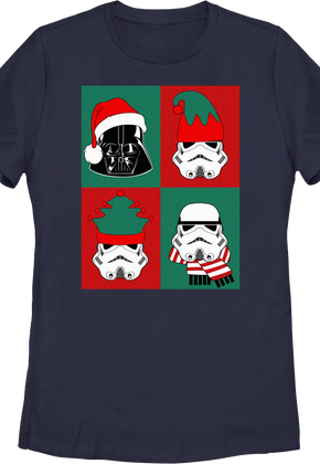 Womens Darth Vader & Stormtroopers Christmas Collage Star Wars Shirt