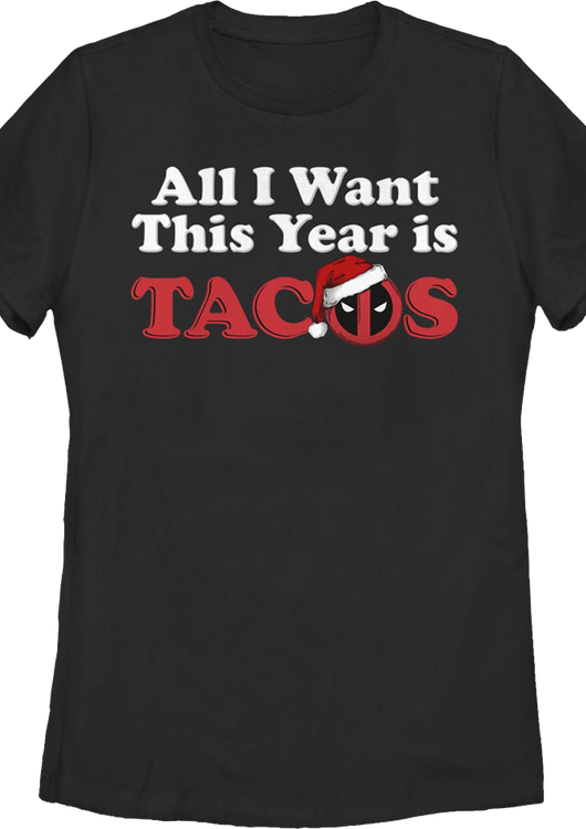 Womens Deadpool Christmas Tacos Shirt - main product image