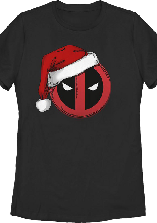 Womens Deadpool Santa Claus Hat Marvel Comics Shirt - main product image