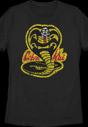 Womens Distressed Logo Cobra Kai Shirt