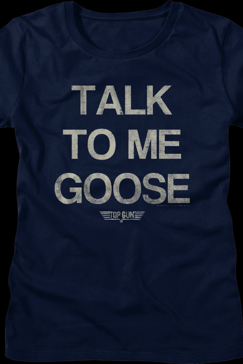 Womens Distressed Talk To Me Goose Top Gun Shirtmain product image